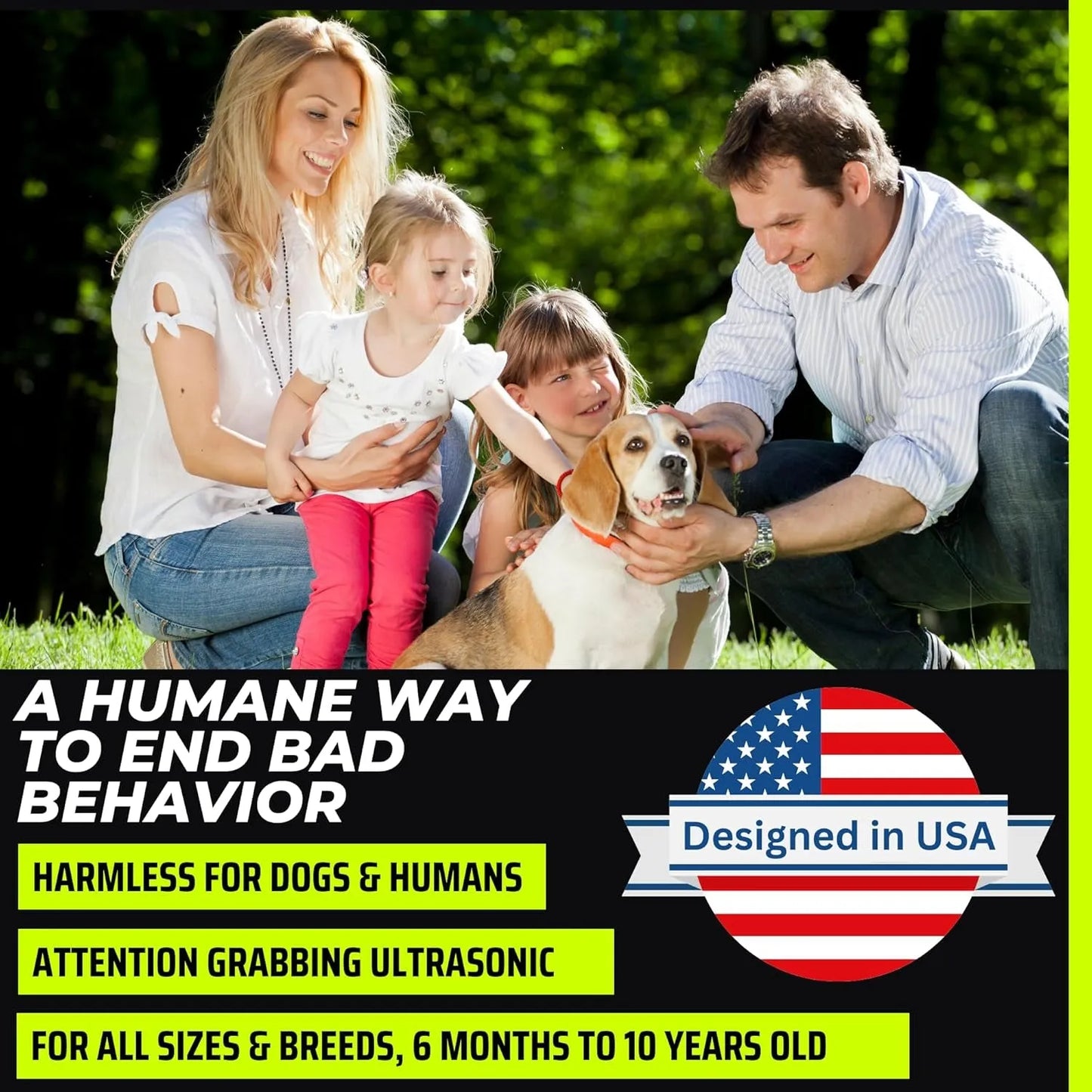2Nd Gen Dog Bark Deterrent Devices | Long Range Ultrasonic | Bark Collar Alternative | Dog Training Indoor/Outdoor | Rechargeable anti Bark Device for Dogs
