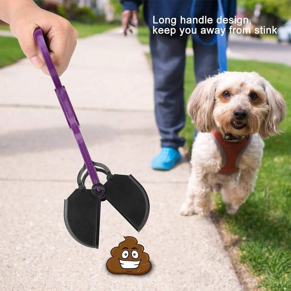 Dog Poop Scooper, 28Cm Length Portable Pet Puppies Plastic Waste Picking up Clip Dogs Cats Waste Pickup Collect Tools with Long Handle() Litter Waste Receptacles