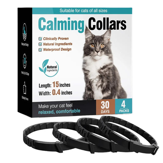3/4Pcs Cats Dogs Calming Pheromone Collars Pets Relieve Anxiety Adjustable Natural Calm Relax Soothing Collars for Puppy Kitten