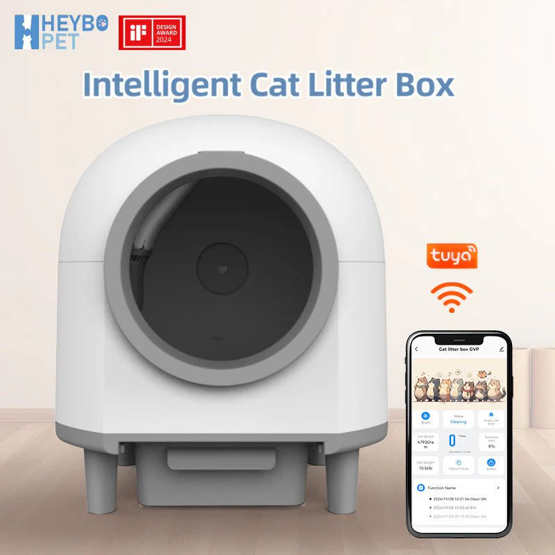 HEYBO Smart Automatic Cat Litter Box with Data Recording