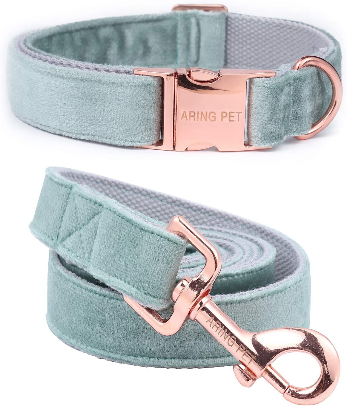 Dog Collar and Leash, Velvet Dog Collar and Leash Set, Soft & Comfy, Adjustable Collars for Dogs