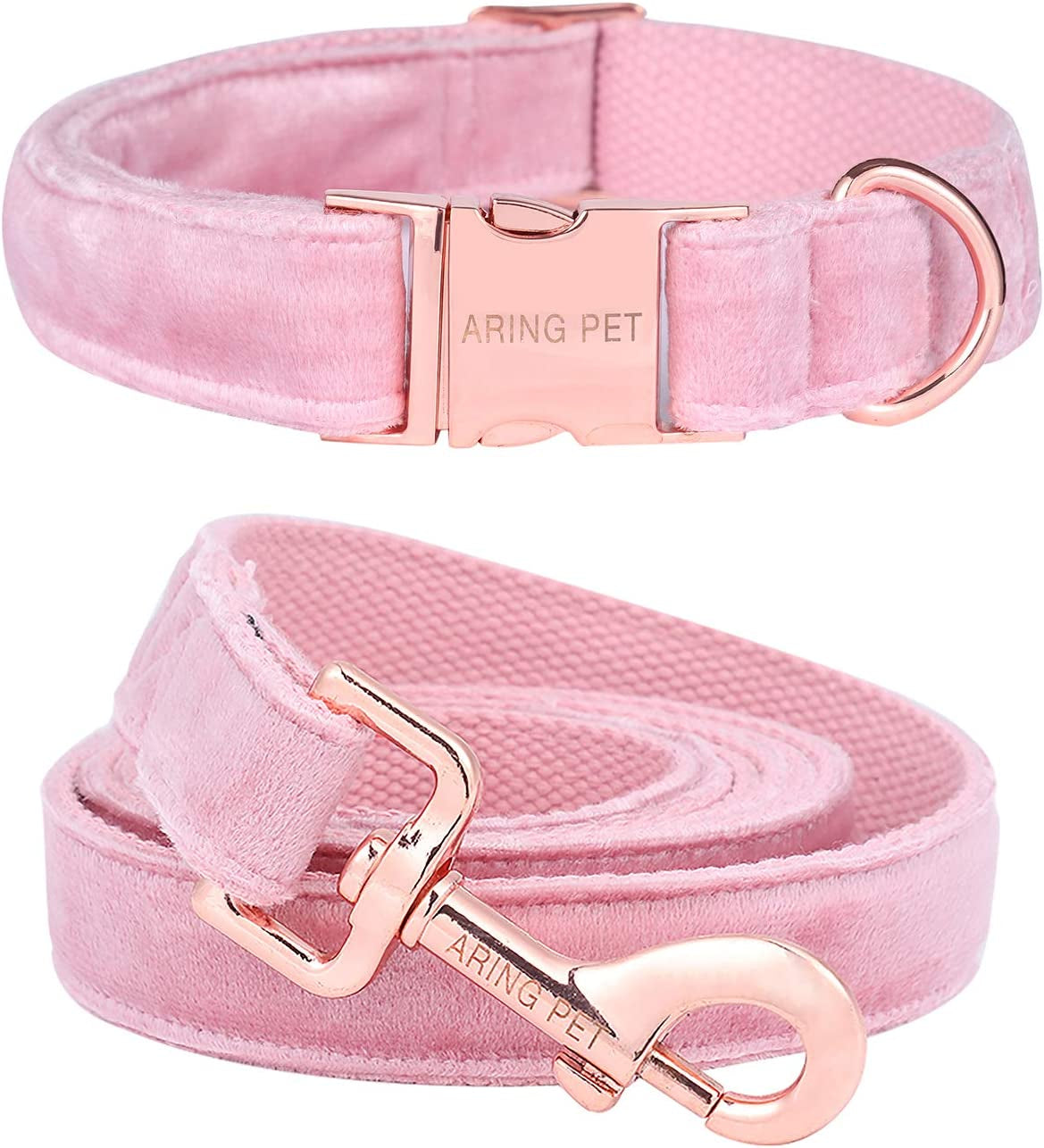 Dog Collar and Leash, Velvet Dog Collar and Leash Set, Soft & Comfy, Adjustable Collars for Dogs
