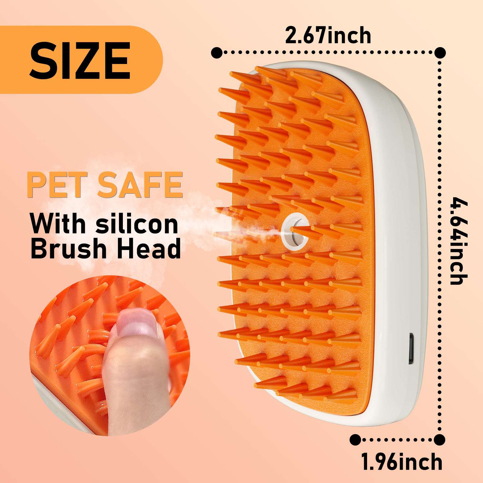 4 in 1 Cat Steam Brush, anti Static Shedding Spray Comb, Hair Removal, Mist Indoor Steamy Grooming Brush for Dog, Water Spritz Defur Cepillo, Spa Steamer Cloud Para Gatos
