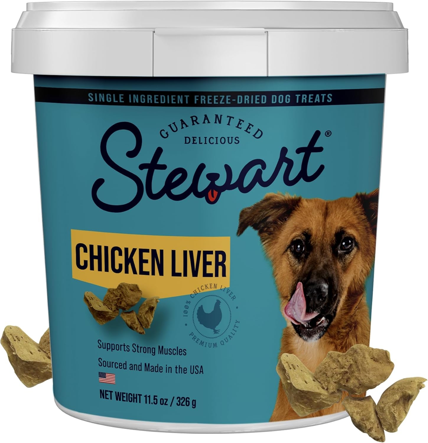 Single Ingredient Freeze Dried Raw Dog Treats, Chicken Liver, 1.5 Ounce, Approx. 25 Pieces per Resealable Tub, Training Treats or Meal Topper, High Protein, Grain Free, Gluten Free