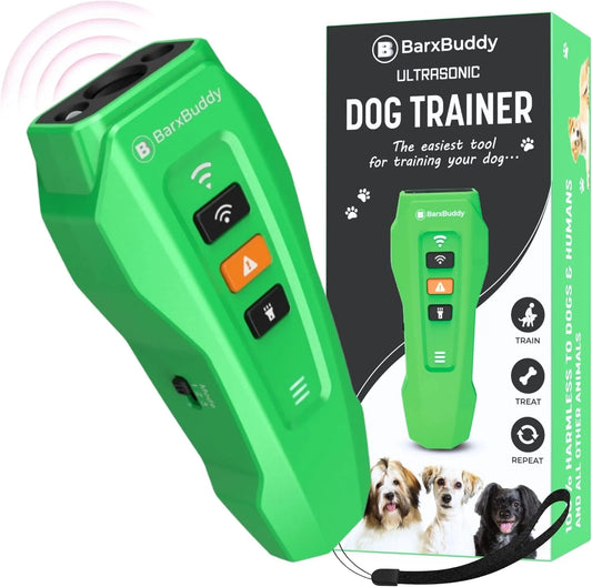 2Nd Gen Dog Bark Deterrent Devices | Long Range Ultrasonic | Bark Collar Alternative | Dog Training Indoor/Outdoor | Rechargeable anti Bark Device for Dogs