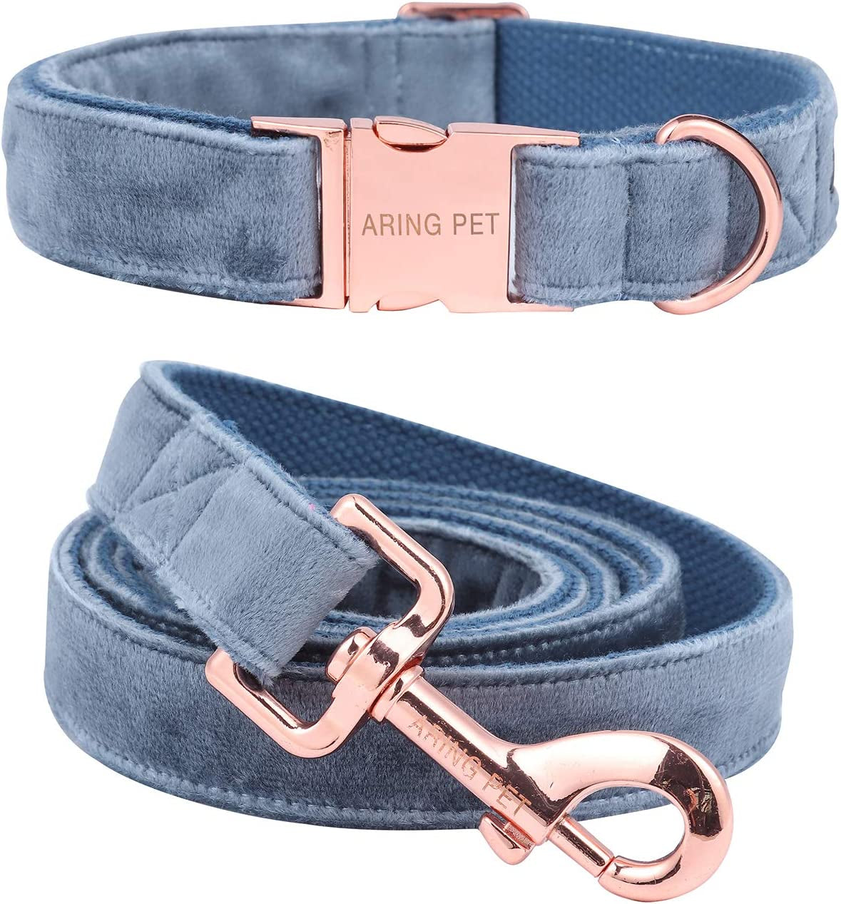 Dog Collar and Leash, Velvet Dog Collar and Leash Set, Soft & Comfy, Adjustable Collars for Dogs