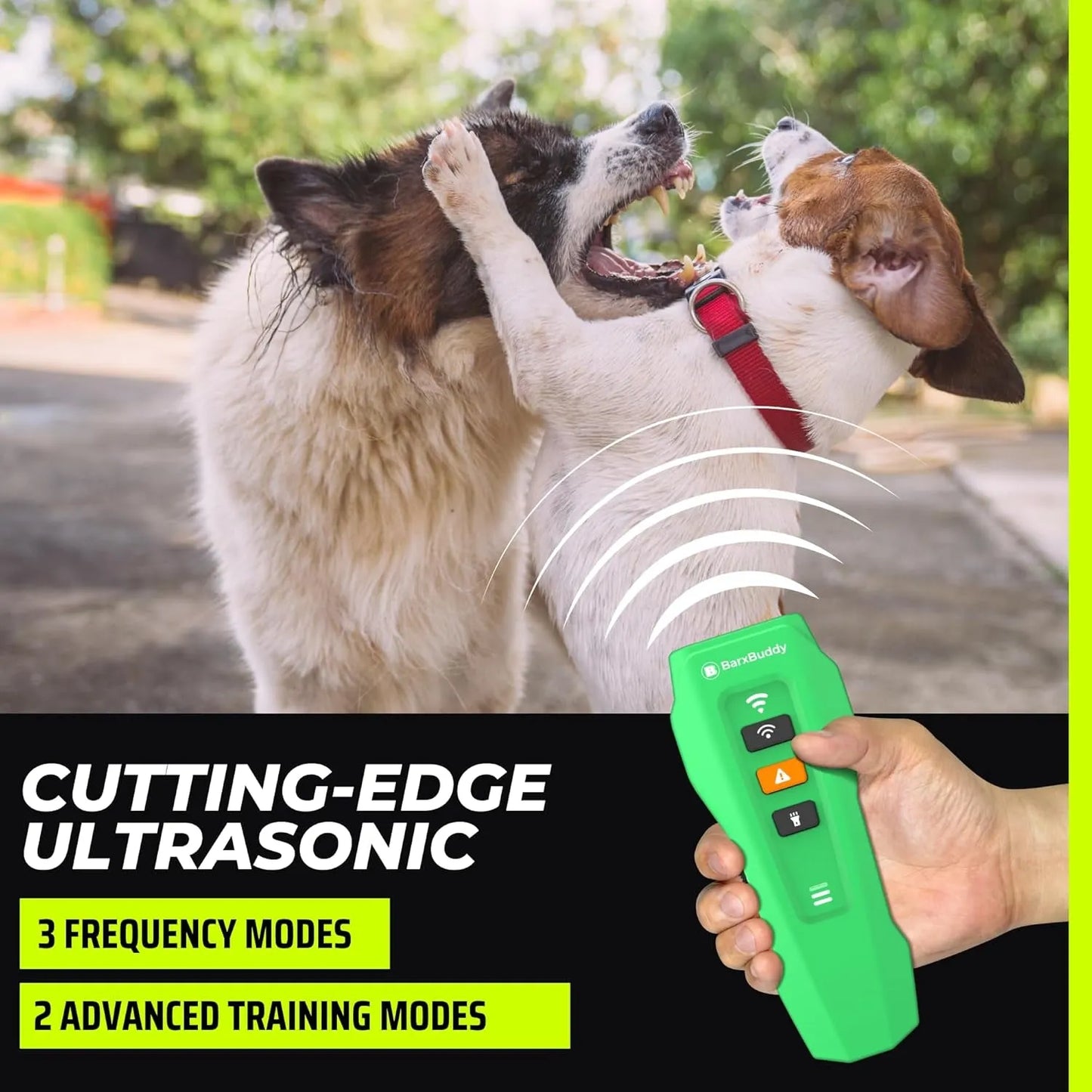 2Nd Gen Dog Bark Deterrent Devices | Long Range Ultrasonic | Bark Collar Alternative | Dog Training Indoor/Outdoor | Rechargeable anti Bark Device for Dogs