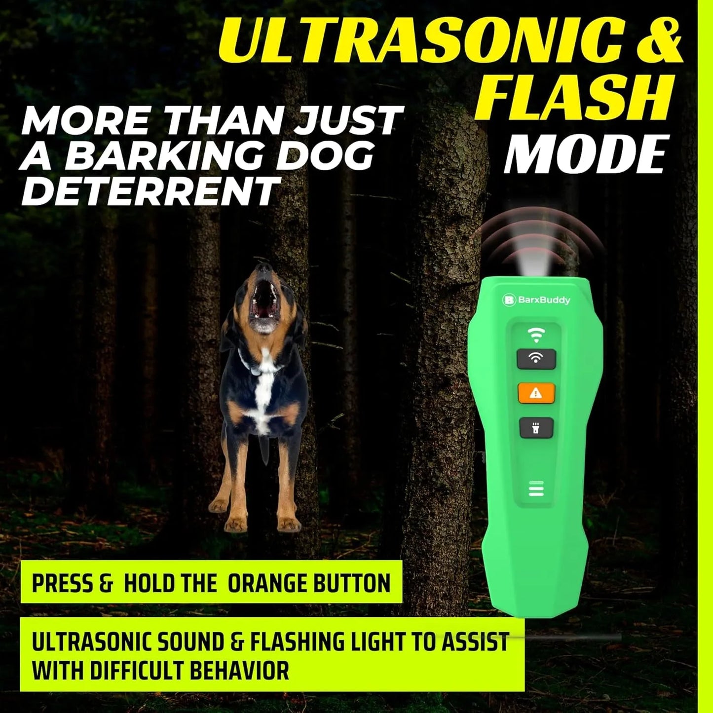 2Nd Gen Dog Bark Deterrent Devices | Long Range Ultrasonic | Bark Collar Alternative | Dog Training Indoor/Outdoor | Rechargeable anti Bark Device for Dogs