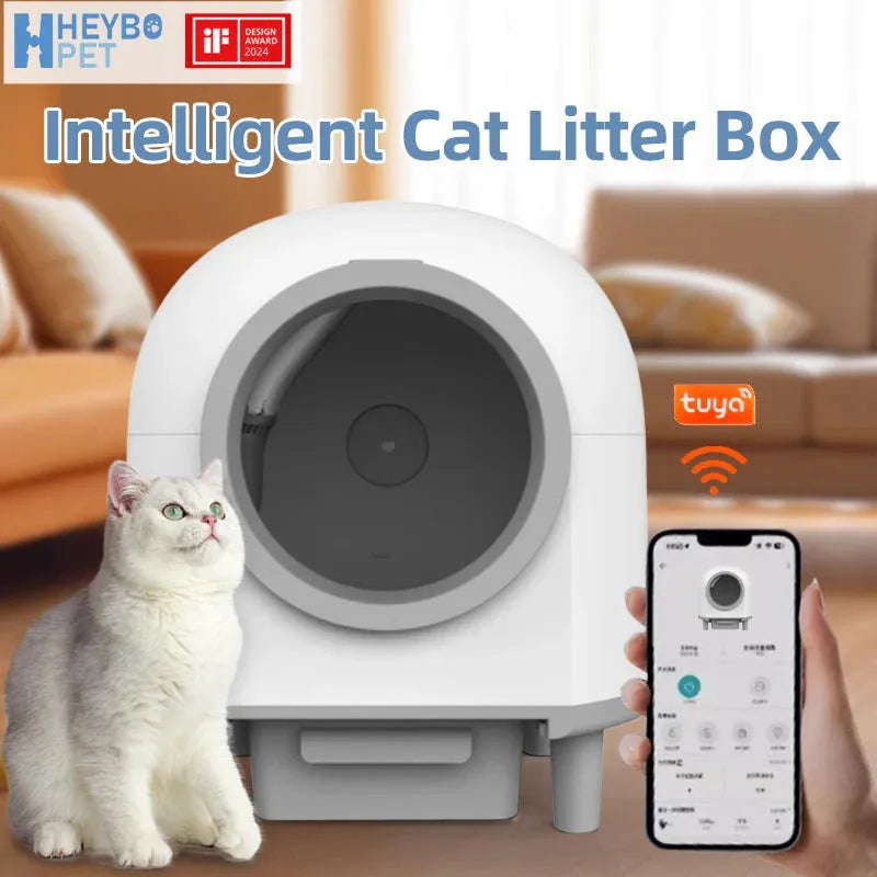 HEYBO Smart Automatic Cat Litter Box with Data Recording