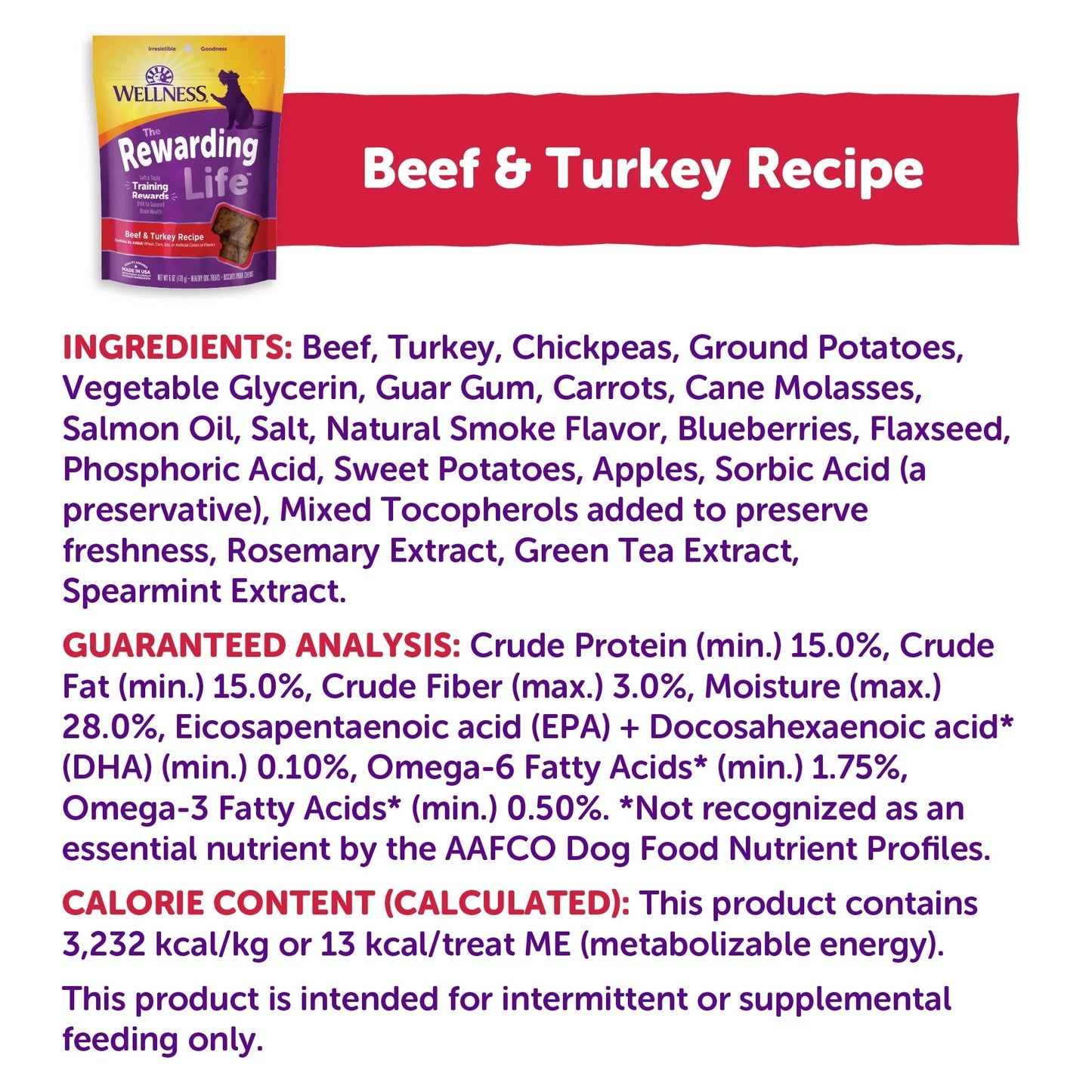 Rewarding Life Dog Treats, Natural, Training Treat, Grain Free, Soft Beef & Turkey (6 Ounce Bag)