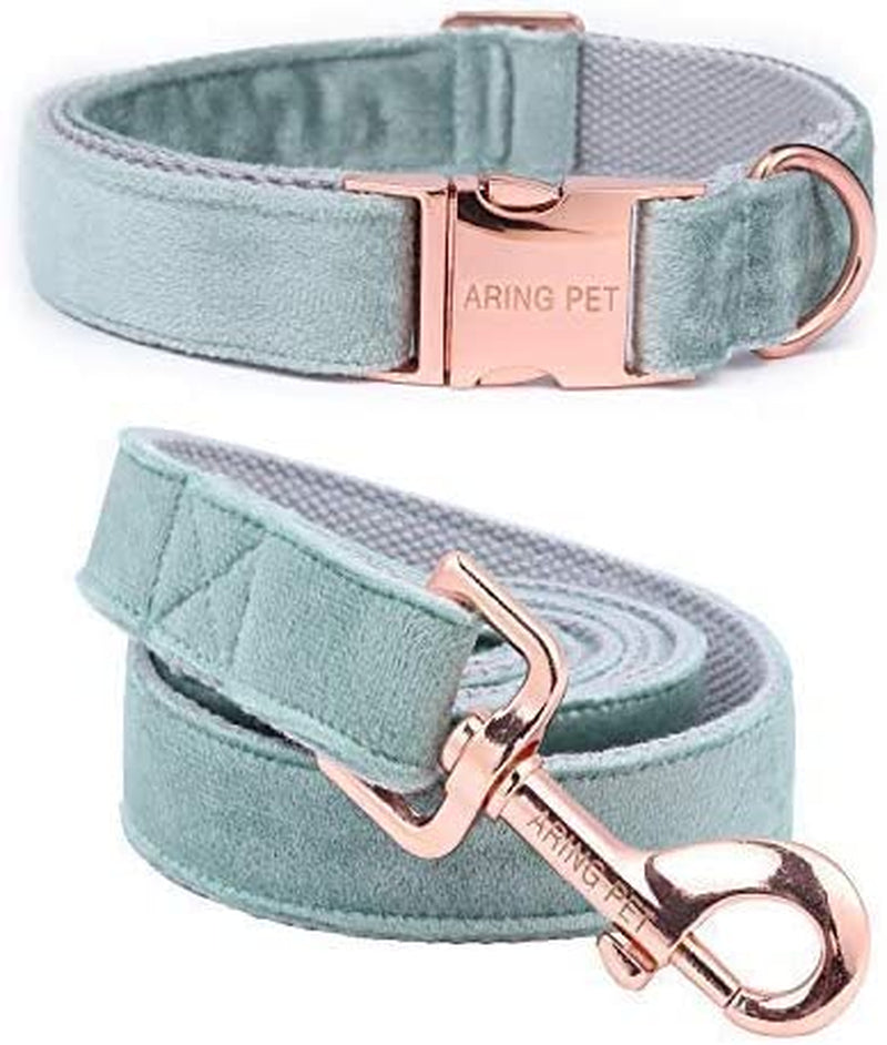 Dog Collar and Leash, Velvet Dog Collar and Leash Set, Soft & Comfy, Adjustable Collars for Dogs